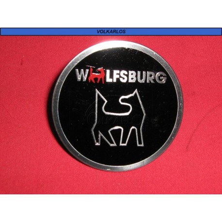 EMBLEMA PLACA REDONDA "WOLFSBURG NEGRO"